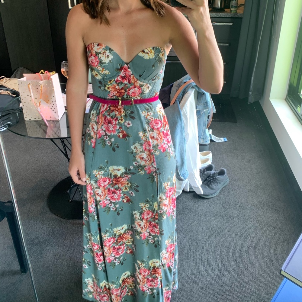 Floral sage maxi dress XS / S - Picture 4 of 7